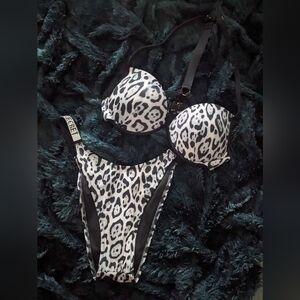 "Victoria's Secret" Rhinestone Brazilian  Bikini Swim Bottom, L. Top, 38C